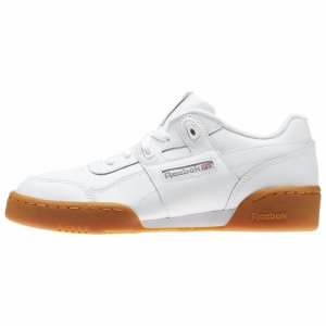 Reebok Workout Plus Turnschuhe Kinder - Weiß/DunkelGrau/Rot/Königsblau - DE 965-BEX